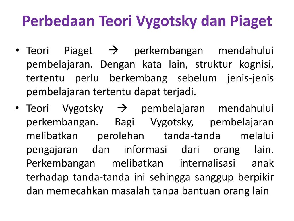 Perbedaan Teori Perkembangan Kognitif Dari Piaget Dan Vygotsky Telegraph